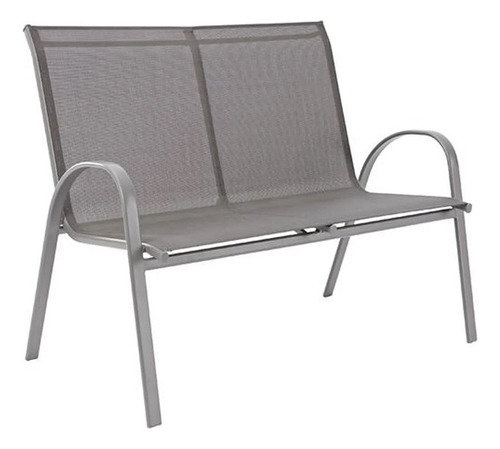 Naterial banco de 2 plazas 91x69cm sillón para terraza y jardín color beige