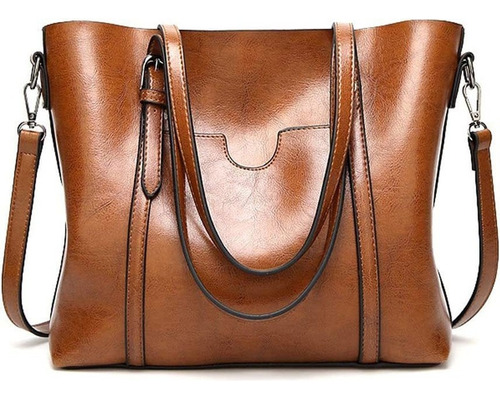 Tote Bolsa Mujeres Gran Capacidad Pu Cuero Bolsos De Hombro