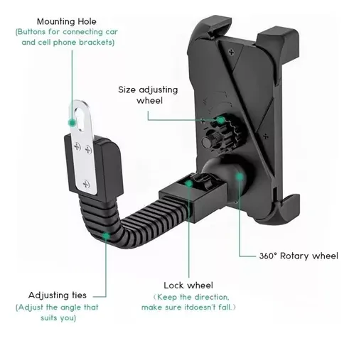 Soporte De Celular Moto Telefono 360 Retrovisor Universal