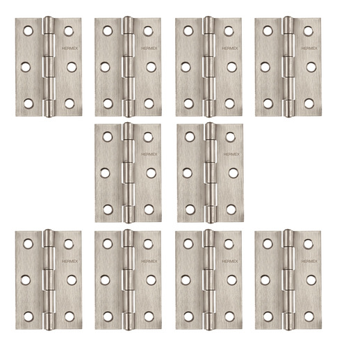Bisagra Rectangular 3´´ Acero Inoxidable, Hermex 10 Pz