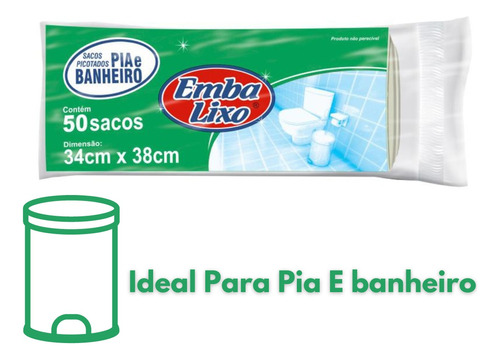 Saco para Lixo Banheiro Embalixo 50 Unidades