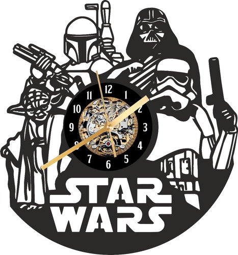 Reloj De Pared Star Wars Madera Calada