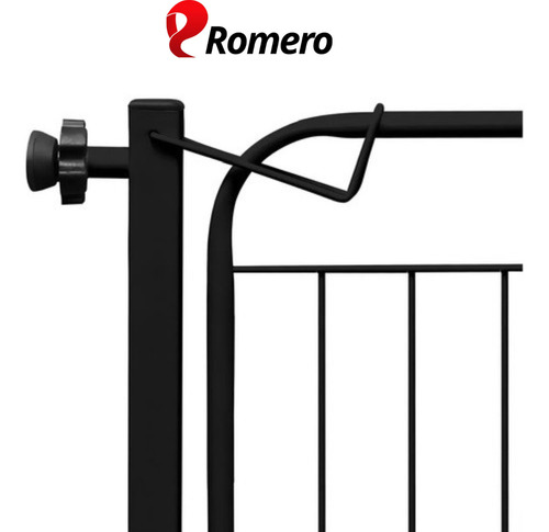 Portão Pet Grade Segurança Cães Bebês Largo 69 A 84cm C/ Extensor 10cm Preto Romero