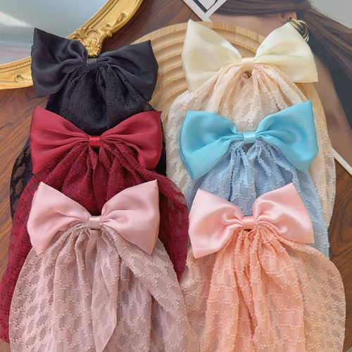 Pinzas Para El Pelo Con Lazo De Chifón Liso, Horquillas De M