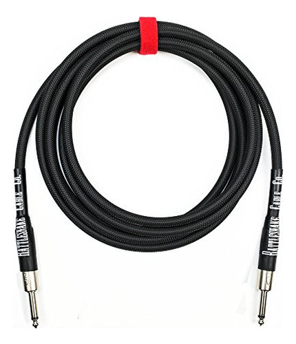 Cable De Guitarra Negro 10 Pies - Rattlesnake Straight 1/4