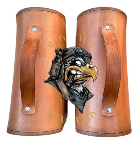 Alforjas Para Motos Royal Enfiel Cuero Vaqueta Marrón Oscuro