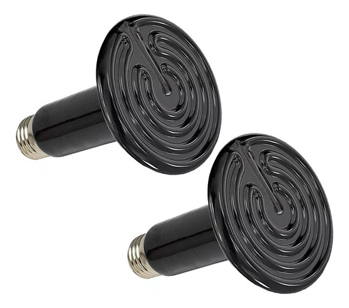 2 Lámpara Calefactora Cerámica 110v 100w Reptiles Y Aves