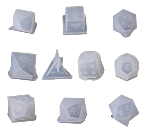 10 Unids/set Molde Epoxi Transparente Resina Uv Diy Dados Mo
