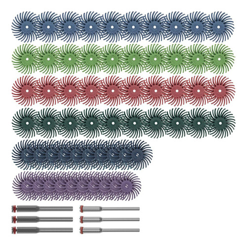 Kit De Discos De Cerdas Radiales De 1 Pulgada Con Vástago De