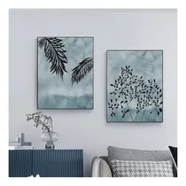 Comprar Quadros Decorativos 2 Peças 40x60 Coqueiro Flores Abstrato 