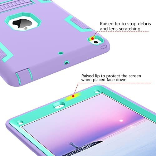 Funda Para iPad Air 2 Proteccion De Niños Resistente Morado/verde