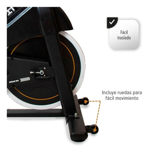 Imagen 2 de 3 de Bicicleta Spinning Fija Estática 8kg Ejercicio Spin Pro Ms