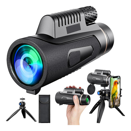 Telescopio Monocular De 80x100, Con Adaptador De Teléfono In