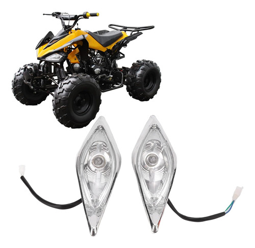 Conjunto De Faros Delanteros 3 Cables Para Atv Quad