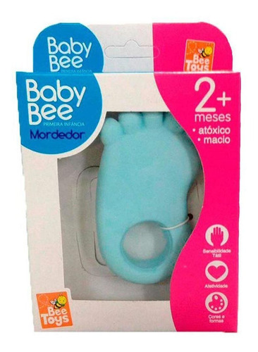 Mordedor Pé Pezinho Para Bebê Atóxico - Azul - Bee Toys