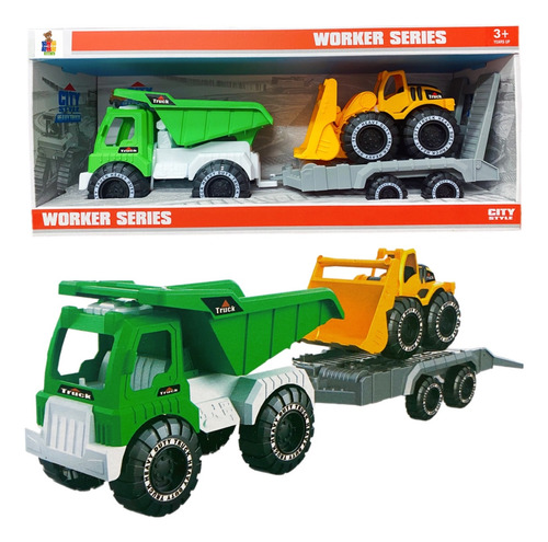 Camion Construccion Retroexcavadora Volteo Juguete 3 En 1
