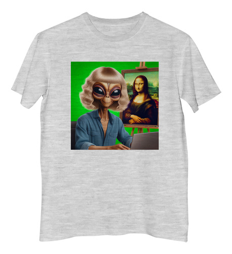 Remera Hombre Marciano Con Peluca Mona Lisa