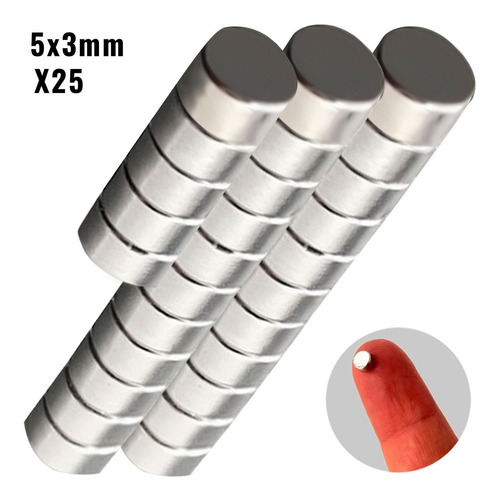 Iman Neodimio Potente Disco N35 5 X 3 Mm Fuerte X 25 Un