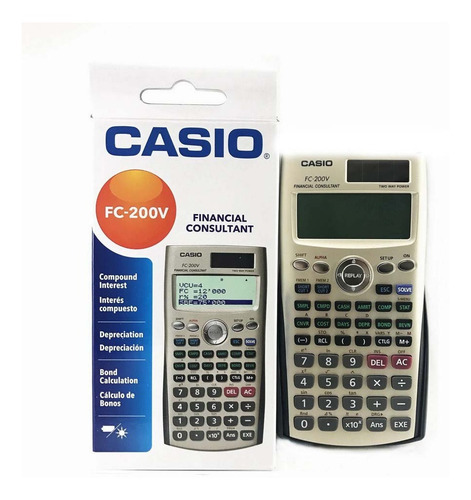 Imagen 3 de 6 de Calculadora Financiera Casio Fc-200v Relojesymas