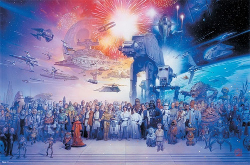 Star Wars Personajes  Poster Original Disney