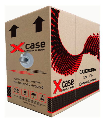 150 M Cable Red U-ftp Cat. 6a Frecuencia 500mhz Forro Gris