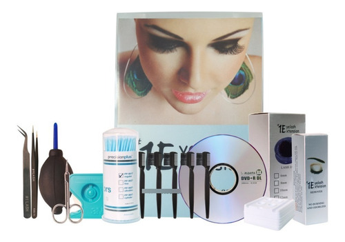Kit Set Aplicacion Pestañas Mink 1x1 Premium Con Regalo Negro