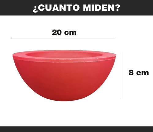 Imagen 3 de 5 de Maceta Minimalista Tipo Tazón 20 X 8 Cm Roja 67