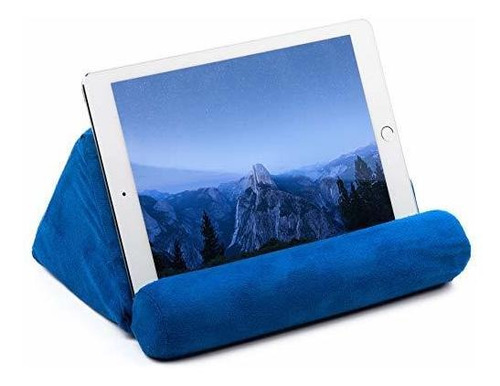 Soporte Cojin Para Tablets Y iPad, Microfibra Peluche, Blue