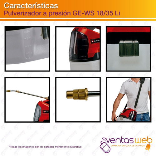 Imagen 5 de 7 de Fumigador Rociador Pulverizador Presion Inalambrico Einhell