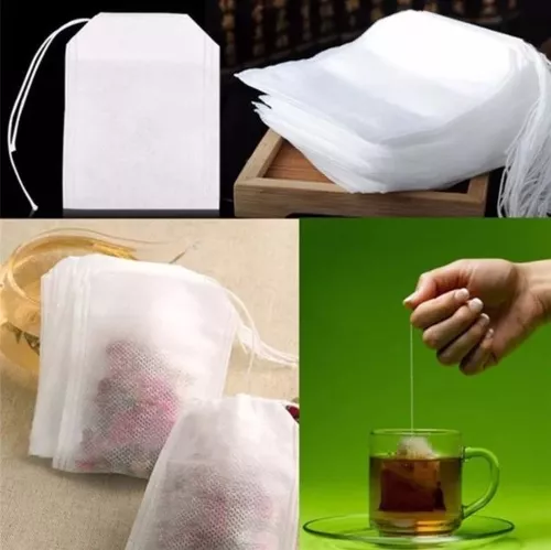 50 Bolsitas Filtrantes Para Té, Para Infusiones, Blanco