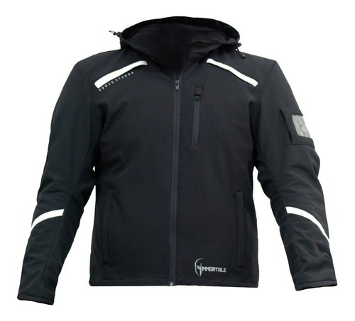 Chamarra Immortale Softshell Hoddie Negro Para Moto