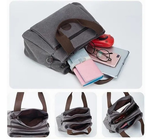 Bolso De Lona De Gran Capacidad For Mujer De Moda Urbana