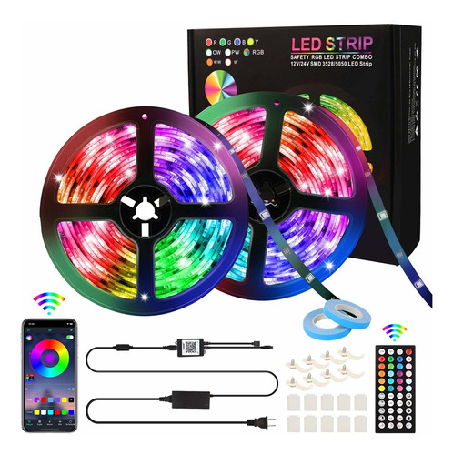 Tira Luz Led Pie Rgb Tecla Ir Remoto Cinta Impermeable Para