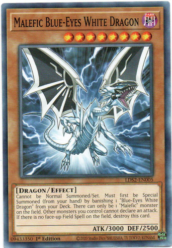 X3 Malefic Blue-eyes White Dragon Carta Yugi Lds2-en005