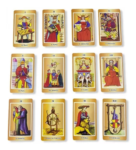 Kit 6 Baralhos Tarot Dourado Oráculo Deck 24 Cartas Atacado