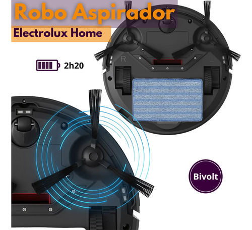 Robô Aspirador Erb10 Limpeza Que Aspira E Passa Pano Bivolt