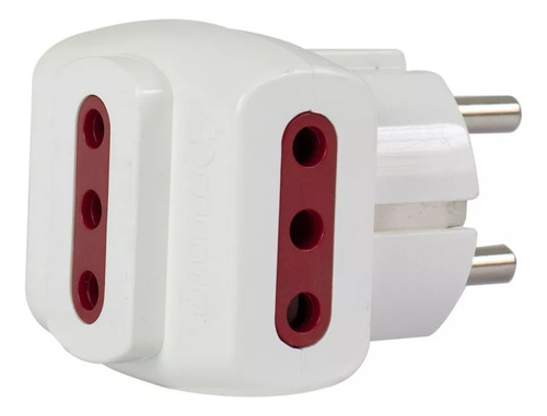 Adaptador .tctes.3x3l A Ficha Schuko Conatel Color Blanco