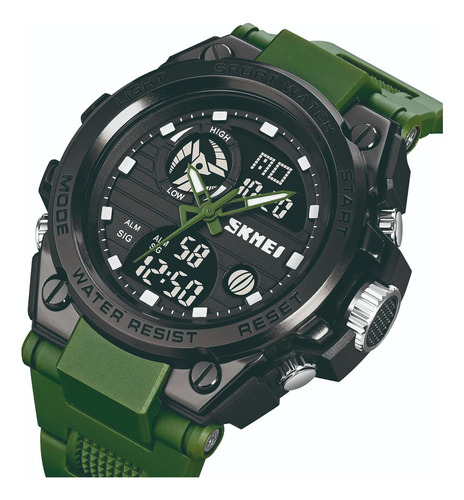 Reloj Digital Verde Militar Deportivo Led Cronometro Alarma