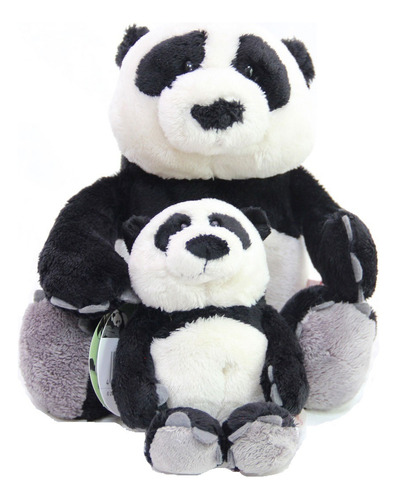 Familía Pelúcia Panda Mãe 35cm + Filhote 15cm Casa Dos Ursos