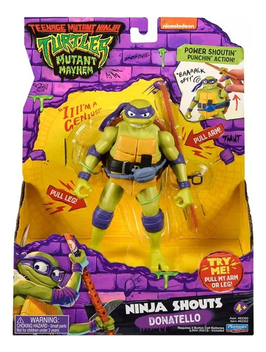 Muñeco Figura Tortuga Ninja Donatello 15cm Sonido  83350 Srj