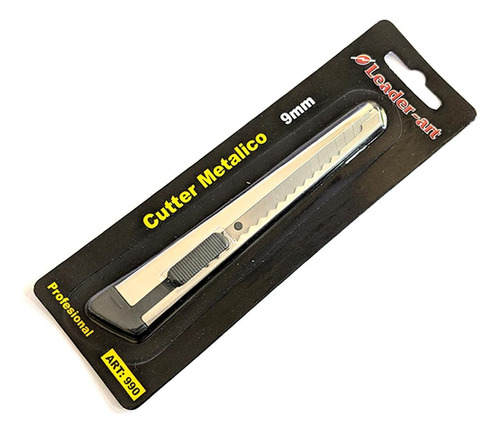 Cutter Trincheta T9 Extra Chato Metalico X12 Unid Leader Art