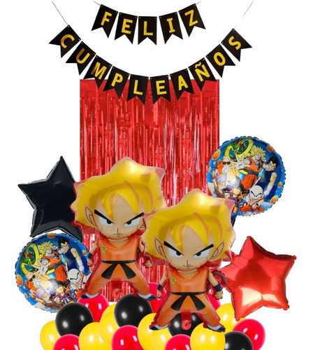 Kit Decoración Globo Feliz Cumpleaños Dragón Ball Z Goku | Envío gratis Kit Decoración Globo Feliz Cumpleaños Dragón Ball Z Goku | Envío gratis