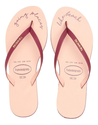 Sandália Feminina You Print Tiras Finas Rosa Havaianas