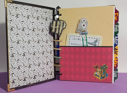 Agenda Perpetua Harry Potter Sistema Discos Más Bolígrafo Dorado Oscuro Hogwarts Gold