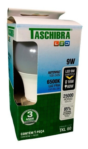 Lamp.led Tkl60/900 6500k Bulbo - Taschibra. 10 Peças.