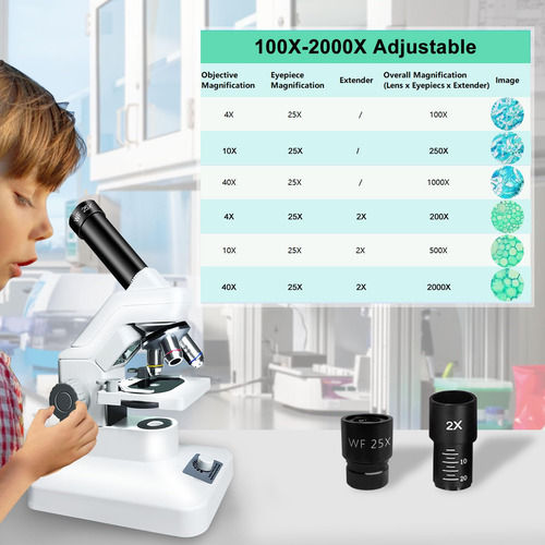 Microscopio Foroland 2024 El Microscopio Más Nuevo 100x-2000