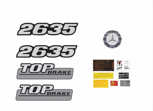 Kit Adesivo Mercedes Benz 2635 Top Emblema Resinado 18086 Cor Não Se Aplica