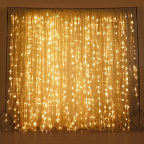 Cortina 300 Led Branco Quente 3mx2m Decoração Natal