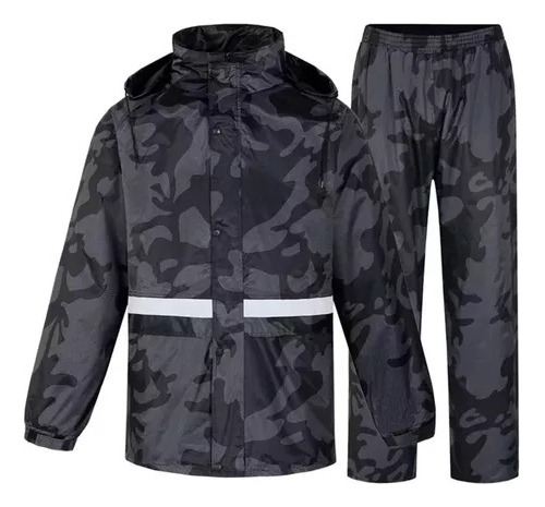 Impermeable Tipo Sudadera Camuflado Con Capota Y Estuche