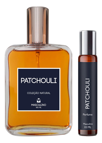 Kit Perfume Patchouli 100ml Masculino + Spray Portátil 10ml